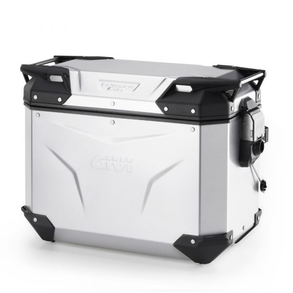 OBKEV44AAL - Trekker Outback EVO Seitenkoffer Links mit 44 Liter in Silber Monokey mit Smart Security Lock