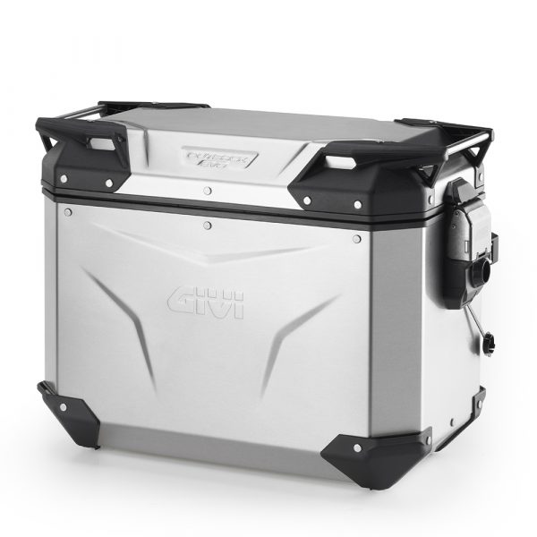 OBKEV44AL - Trekker Outback EVO Seitenkoffer Links mit 44 Liter in Silber Monokey mit Smart Security Lock