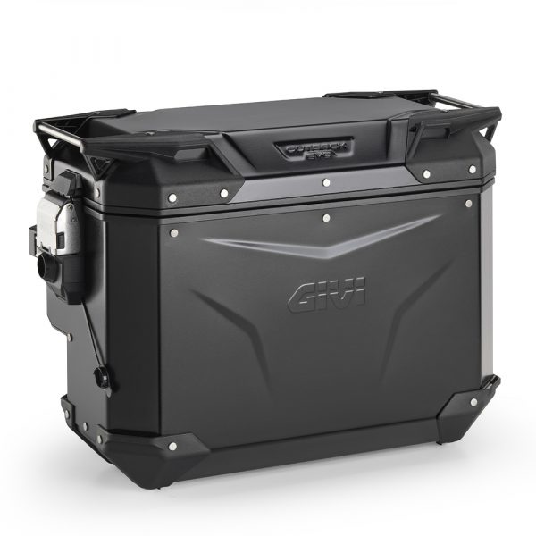 OBKEVS40BR - Trekker Outback EVO Seitenkoffer Rechts mit 40 Liter in Schwarz seitlich versetzt Monokey mit Smart Security Lock